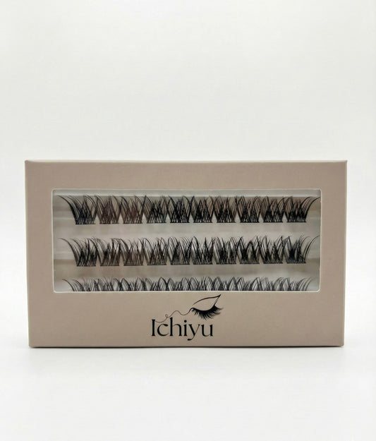 E03 Segmenty Řas Volume Dlouhé s Wispy, 3 řady